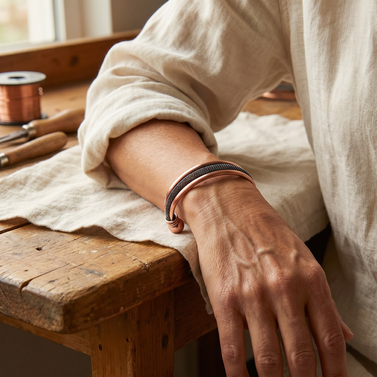 Pulsera de cobre Corteza