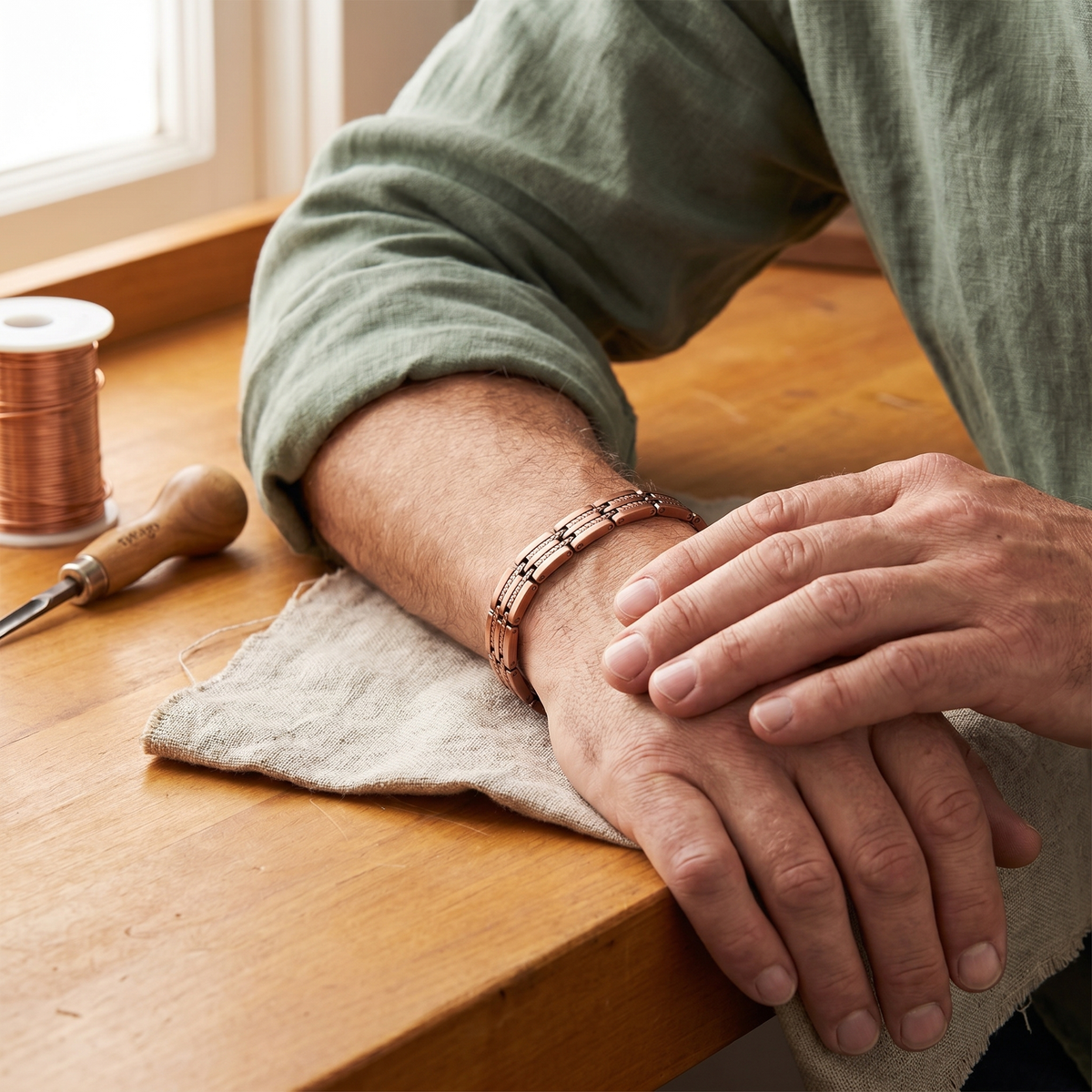 Pulsera de cobre para hombre Cima