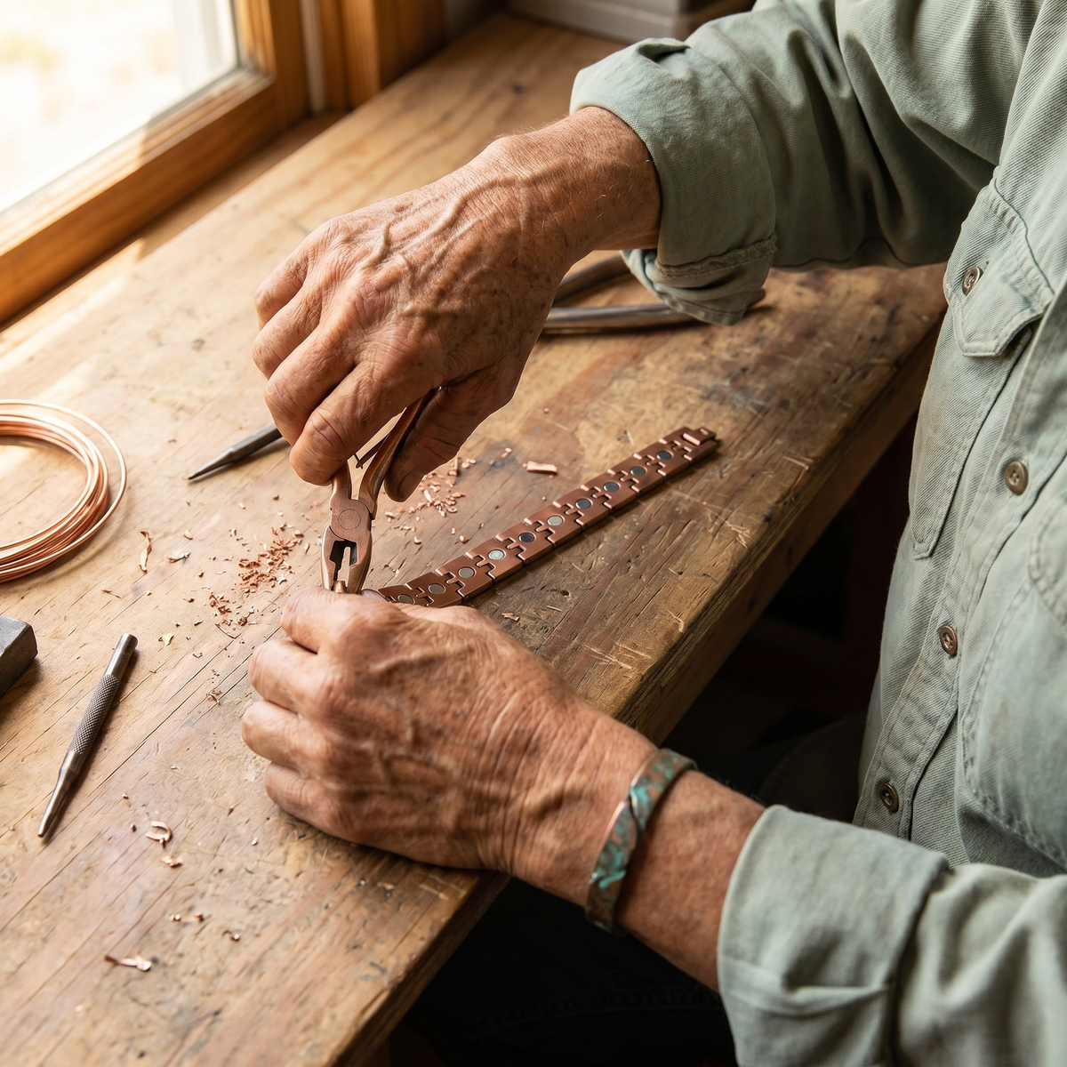 Pulsera de cobre para hombre Cima